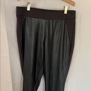 Soho New York & co leggings faux leather f panels